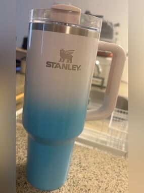Stanley Pink-to-Blue Ombre Travel Tumbler with Handle